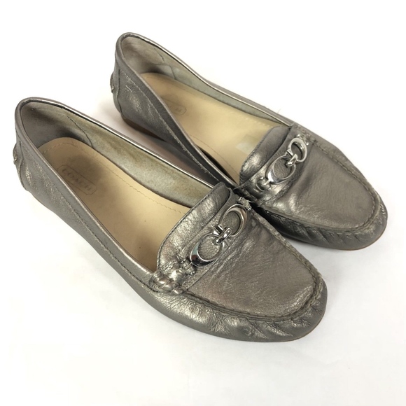 Coach Shoes - COACH Fortunata Metallic Leather Driver Loafers